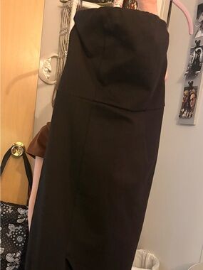 Lulu's Black Dress with Subtle Front Slit